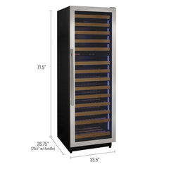 Allavino Reserva 154 Bottle Dual Zone Right Hinge Stainless Steel Built-In Wine Refrigerator VSW15471D-2SR