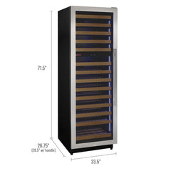 Allavino Reserva 154 Bottle Dual Zone Left Hinge Stainless Steel Built-In Wine Refrigerator VSW15471D-2SL