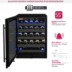 Allavino 50 Bottle Single Zone Left Hinge Reserva Wine Refrigerator BDW5034S-1BSL