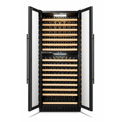 Lanbo 287 Bottles Dual Black French Door Wine Coolers LP328D