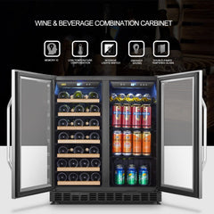 Lanbo 30" 33 Bottles Dual Zone Wine and Beverage Coolers LW3370B