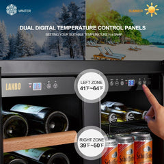 Lanbo 30" 33 Bottles Dual Zone Wine and Beverage Coolers LW3370B