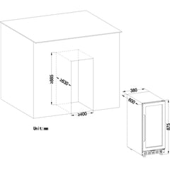 Lanbo 33 Bottle Single Zone Wine Coolers LW33S