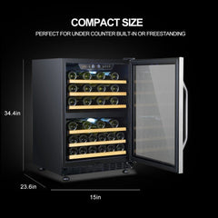 Lanbo 46 Bottles Dual Zone Stainless Steel Wine Coolers LW46D