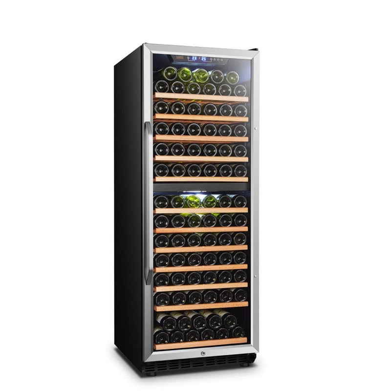 Lanbo 138 Bottles Dual Zone Stainless Steel Right Hinge Wine Coolers LW142D