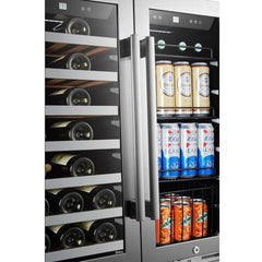 Lanbo Pro 30" 31 Bottles Dual Zone Stainless Steel Wine and Beverage Coolers LP66B