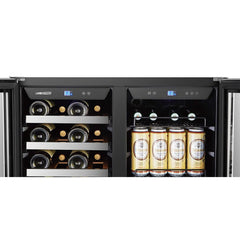 Lanbo Pro 30" 31 Bottles Dual Zone Stainless Steel Wine and Beverage Coolers LP66B