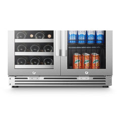 Lanbo Pro 30" 31 Bottles Dual Zone Stainless Steel Wine and Beverage Coolers LP66B