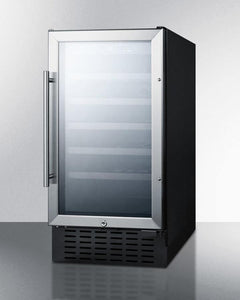 Summit - 18" 34-Bottle Single-Zone Glass Door Wine Cooler (SWC1840B)