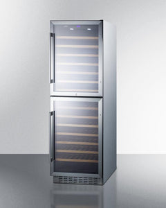 Summit - 24" 118-Bottle Dual-Zone 2 Reversible Door Wine Cooler (SWC1875B)