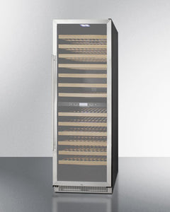 Summit - 24" 162-Bottle Dual-Zone Wine Cooler w/ Glass Door Stainless Steel Frame, Black/Stainless Steel Wrapped Cabinet (SWC1966B)