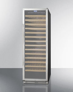 Summit - 24" 165-Bottle Single-Zone Wine Cooler w/ Glass Door Stainless Steel Frame, Black/Stainless Steel Wrapped Cabinet (SWC1926B)