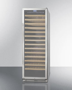 Summit - 24" 165-Bottle Single-Zone Wine Cooler w/ Glass Door Stainless Steel Frame, Black/Stainless Steel Wrapped Cabinet (SWC1926B)