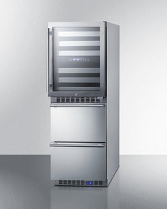 Summit - 24"  Dual-Zone Wine Cooler & 2-Drawer Freezer Combination (SWCDAF24)