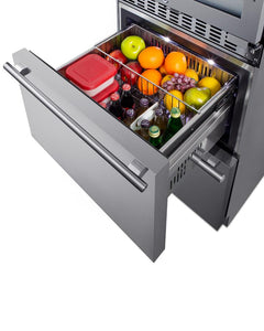 Summit - 24"  Dual-Zone Wine Cooler & 2-Drawer Refrigerator Combination (SWCDAR24)