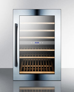 Summit - 24"  51-Bottle Dual-Zone Integrated Wine Cooler w/ Tempered Glass Door Stainless Steel Frame (VC60D)