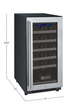 Allavino 15" 30 Bottle Single Zone Right Hinge Wide FlexCount II Tru-Vino Wine Refrigerator  VSWR30-1SR20